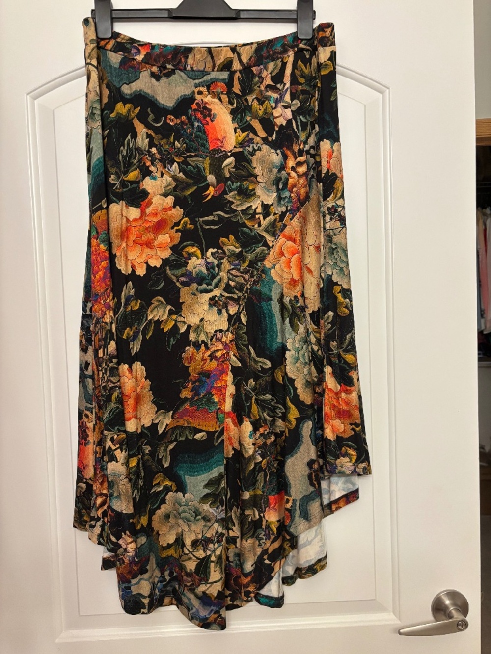Asymmetrical silky skirt